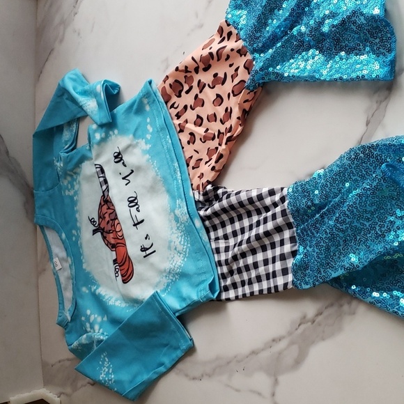 FOSHAN Baby Fall 2Pcs Outfit Pumpkin Letter Print Long Sleeve Size 12-18 Mos - Picture 3 of 11